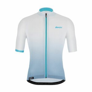 SANTINI Cyklistický dres s krátkým rukávem - KARMA LUCE - bílá/světle modrá 3XL