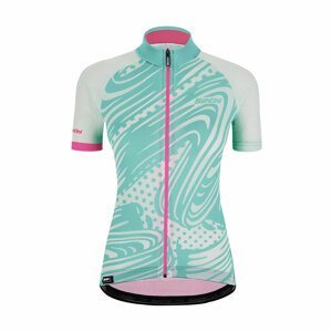 SANTINI Cyklistický dres s krátkým rukávem - GIADA POP LADY - světle modrá/bílá/růžová XL