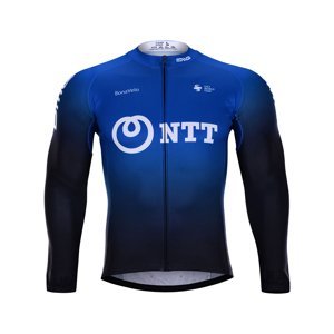 BONAVELO Cyklistický dres s dlouhým rukávem zimní - NTT 2020 WINTER - černá/modrá