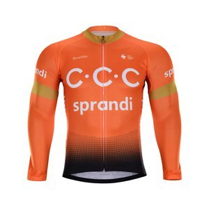 BONAVELO Cyklistický dres s dlouhým rukávem zimní - CCC 2020 WINTER - oranžová/černá XS