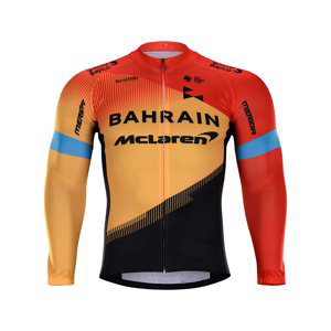 BONAVELO Cyklistický dres s dlouhým rukávem zimní - BAHRAIN MCL. '20 WNT - černá/červená/žlutá XL