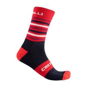 CASTELLI Cyklistické ponožky klasické - GREGGE 15 - červená/modrá L-XL