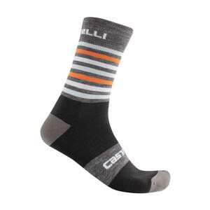 CASTELLI Cyklistické ponožky klasické - GREGGE 15 - oranžová/šedá S-M