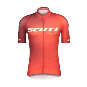 SCOTT Cyklistický dres s krátkým rukávem - RC PRO 2021 - bílá/červená L