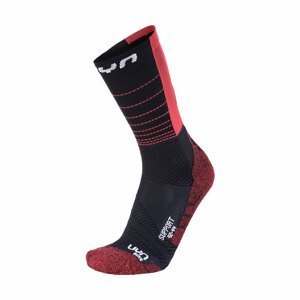 UYN Cyklistické ponožky klasické - SUPPORT - černá/červená