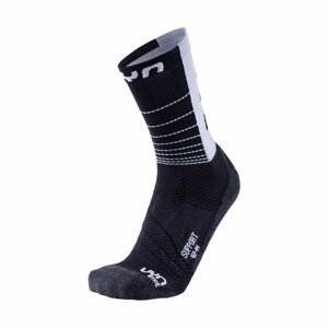 UYN Cyklistické ponožky klasické - SUPPORT - černá/bílá 42-44