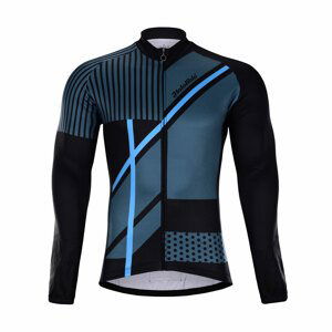 HOLOKOLO Cyklistický dres s dlouhým rukávem zimní - TRACE BLUE WINTER - modrá/černá