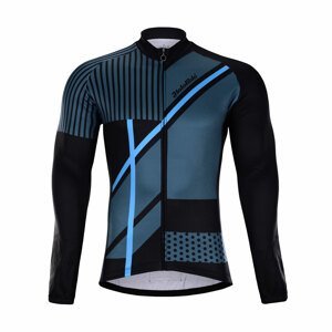 HOLOKOLO Cyklistický dres s dlouhým rukávem zimní - TRACE BLUE WINTER - černá/modrá/vícebarevná XL