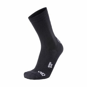 UYN Cyklistické ponožky klasické - MERINO - bílá/černá