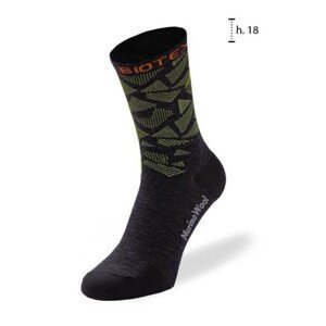 BIOTEX Cyklistické ponožky klasické - MERINO - žlutá/černá 46-48