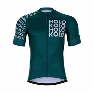 HOLOKOLO Cyklistický dres s krátkým rukávem - SHAMROCK - zelená/modrá/bílá XS