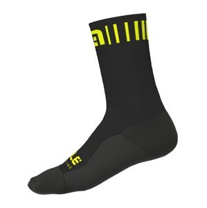 ALÉ Cyklistické ponožky klasické - STRADA WINTER 18 - žlutá/černá