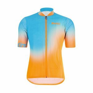 SANTINI Cyklistický dres s krátkým rukávem - TERRA MTB - tyrkysová/oranžová M