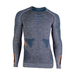 UYN Cyklistické triko s dlouhým rukávem - AMBITYON - modrá/šedá/oranžová S-M