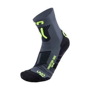 UYN Cyklistické ponožky klasické - MOUNTAIN MTB - černá/žlutá/šedá 42-44