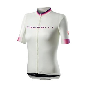 CASTELLI Cyklistický dres s krátkým rukávem - GRADIENT LADY - bílá/ivory/růžová XL