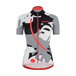SANTINI Cyklistický dres s krátkým rukávem - GIADA MAUI LADY - černá/šedá/bílá