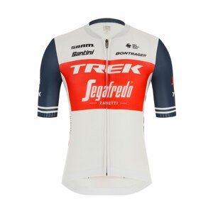 SANTINI Cyklistický dres s krátkým rukávem - TREK SEGAFREDO 2021 - červená/modrá/bílá M