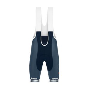 SANTINI Cyklistické kalhoty krátké s laclem - TREK SEGAFREDO 2021 - modrá M