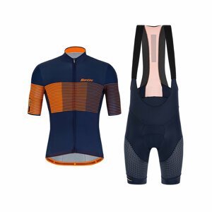 SANTINI Cyklistický krátký dres a krátké kalhoty - TONO FRECCIA - modrá