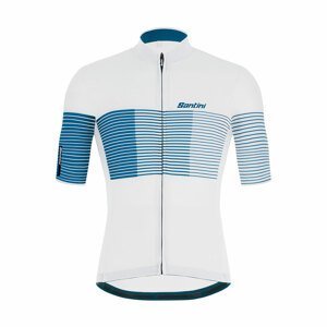 SANTINI Cyklistický dres s krátkým rukávem - TONO FRECCIA - modrá/bílá XL