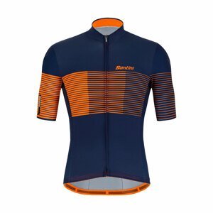 SANTINI Cyklistický dres s krátkým rukávem - TONO FRECCIA - modrá/oranžová M