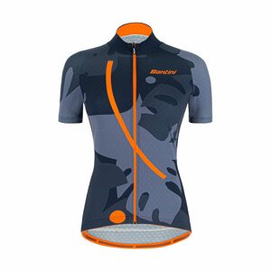 SANTINI Cyklistický dres s krátkým rukávem - GIADA MAUI LADY - modrá/vícebarevná M