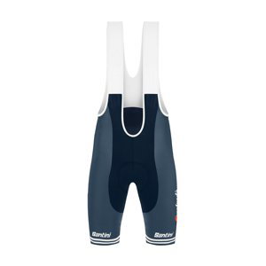 SANTINI Cyklistické kalhoty krátké s laclem - TREK SEGAFREDO 2021 - modrá S