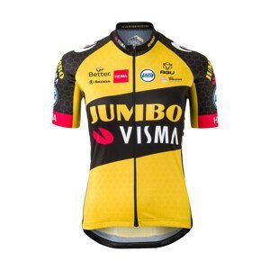 AGU Cyklistický dres s krátkým rukávem - JUMBO-VISMA '21 LADY - černá/žlutá S