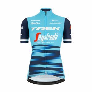 SANTINI Cyklistický dres s krátkým rukávem - TREK 2021 LADY - bílá/modrá S