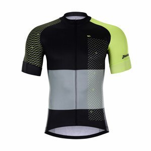 HOLOKOLO Cyklistický dres s krátkým rukávem - ENGRAVE - šedá/zelená/černá 3XL