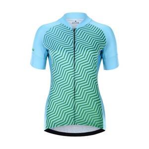 HOLOKOLO Cyklistický dres s krátkým rukávem - DAYBREAK LADY - modrá/zelená L