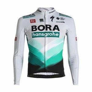 SPORTFUL Cyklistický dres s dlouhým rukávem zimní - BORA 2021 WINTER - zelená/šedá L