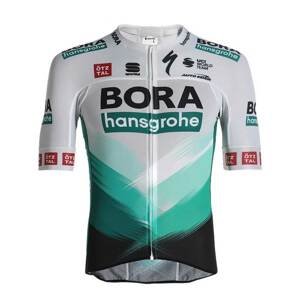 SPORTFUL Cyklistický dres s krátkým rukávem - BORA HANSGROHE 2021 - zelená/šedá 2XL
