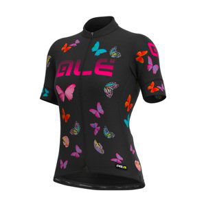 ALÉ Cyklistický dres s krátkým rukávem - BUTTERFLY LADY - černá S