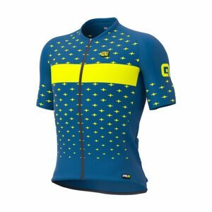 ALÉ Cyklistický dres s krátkým rukávem - STARS - žlutá/modrá 3XL