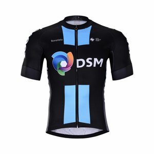 BONAVELO Cyklistický dres s krátkým rukávem - DSM 2022 - černá/světle modrá