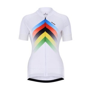 HOLOKOLO Cyklistický dres s krátkým rukávem - HYPER LADY - duhová/bílá XL
