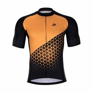 HOLOKOLO Cyklistický dres s krátkým rukávem - DUSK - žlutá/černá/oranžová M