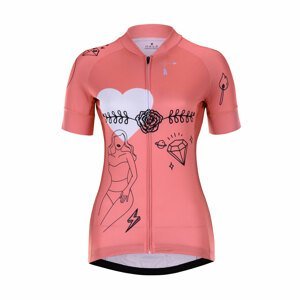 HOLOKOLO Cyklistický dres s krátkým rukávem - RAZZLE DAZZLE LADY - růžová XS