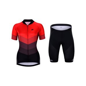 HOLOKOLO Cyklistický krátký dres a krátké kalhoty - NEW NEUTRAL LADY - červená/černá