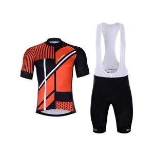 HOLOKOLO Cyklistický krátký dres a krátké kalhoty - TRACE - oranžová/černá