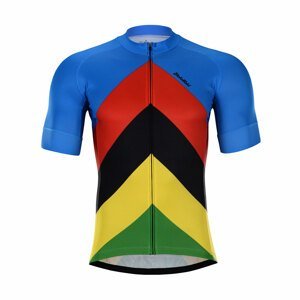 HOLOKOLO Cyklistický dres s krátkým rukávem - ULTRA - duhová/modrá