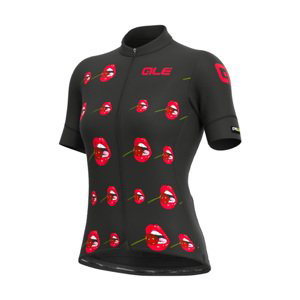 ALÉ Cyklistický dres s krátkým rukávem - SMILE LADY - černá 2XL