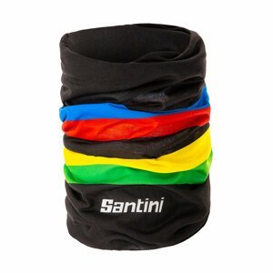 SANTINI Cyklistický nákrčník - UCI RAINBOW - černá/duhová