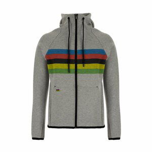 SANTINI Cyklistická mikina - UCI RAINBOW - šedá 2XL