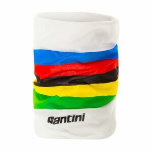 SANTINI Cyklistický nákrčník - UCI RAINBOW - bílá/duhová