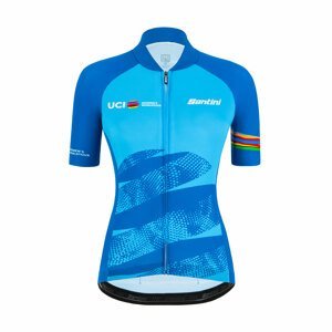 SANTINI Cyklistický dres s krátkým rukávem - UCI WORLD ECO LADY - světle modrá L