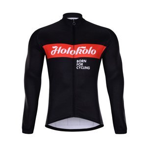 HOLOKOLO Cyklistický dres s dlouhým rukávem zimní - OBSIDIAN WINTER  - červená/černá 4XL