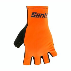 SANTINI Cyklistické rukavice krátkoprsté - ISTINTO - černá/oranžová S
